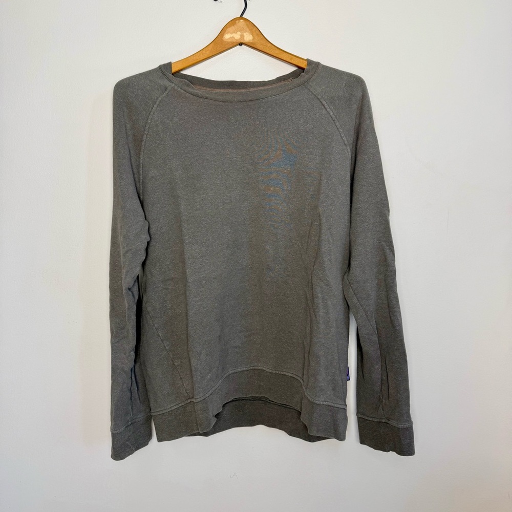 Patagonia Men's Trail Harbor Hemp Organic Cotton Gray Crewneck Sweatshirt | M